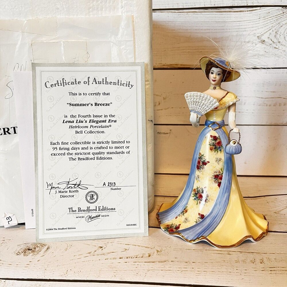 Bradford Editions 2004 Lena Liu 4th Elegant Era Bell Summer Breeze & Certificate - Picture 8 of 9